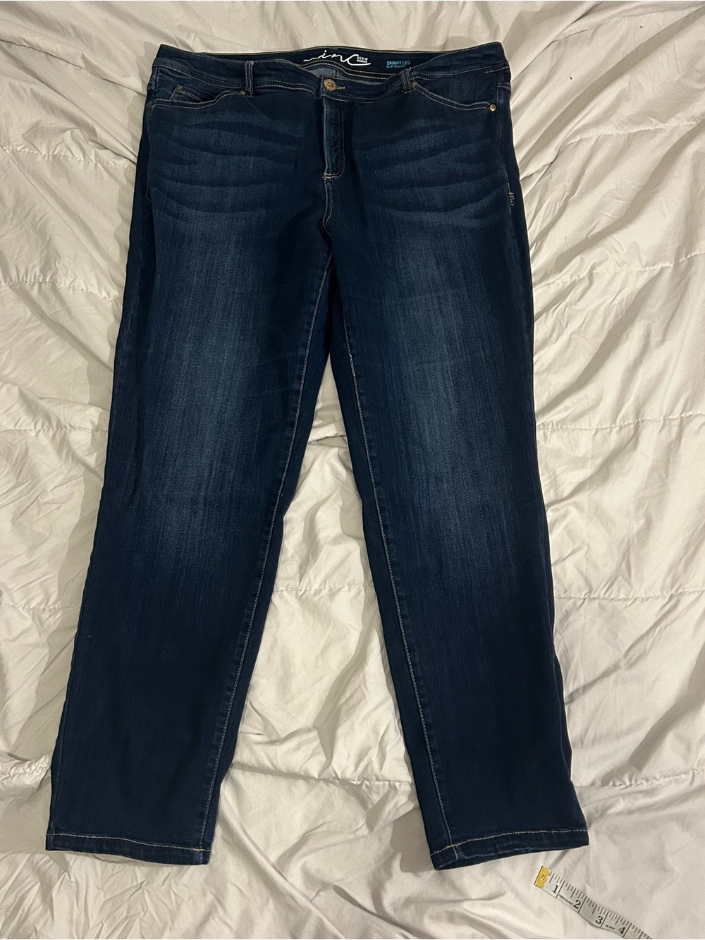 INC International Concepts Women’s 20W Skinny Jeans Dark Wash Slim Tech Fit